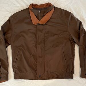 Remy Brown Classic Double Collar Bomber Jacket Men’s size 42